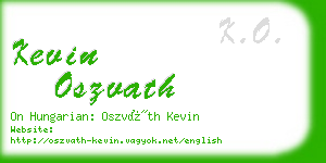 kevin oszvath business card